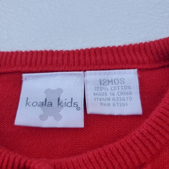Koala Kids Cardigan Sweater Top Red Ruffle Baby Girls 12 Months  - Picture 3 of 3